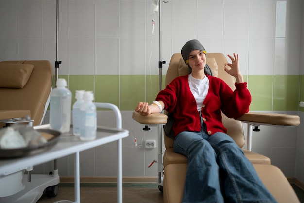 Patient getting chemotherapy treatment