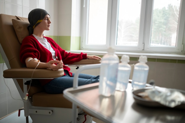 Patient getting chemotherapy treatment