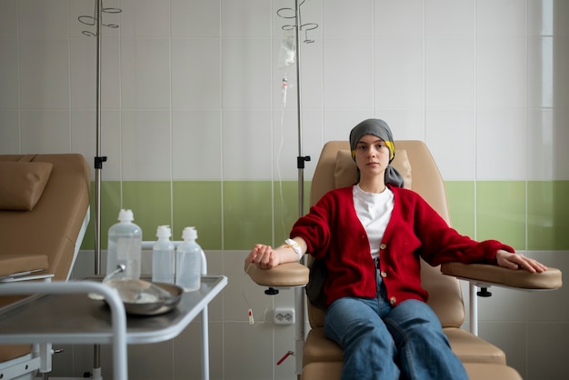 Patient getting chemotherapy treatment