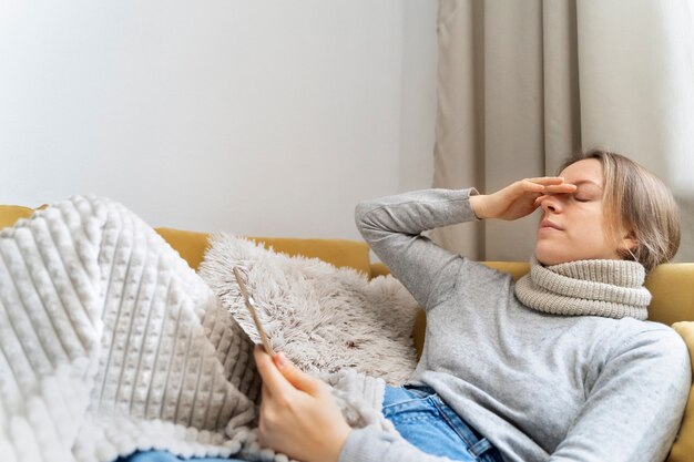 Patient having teleconsultation with doctor