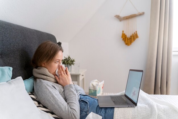 Patient having teleconsultation with doctor