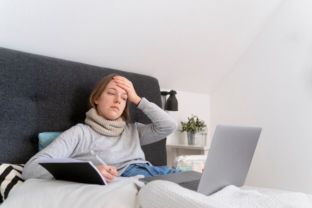 Patient having teleconsultation with doctor