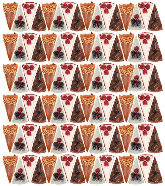 Free photo pattern of different pies isolated over white