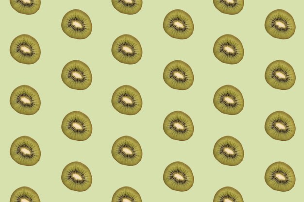 Pattern of tasty kiwi fruit pieces