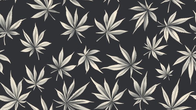 Pattern with weed leaves