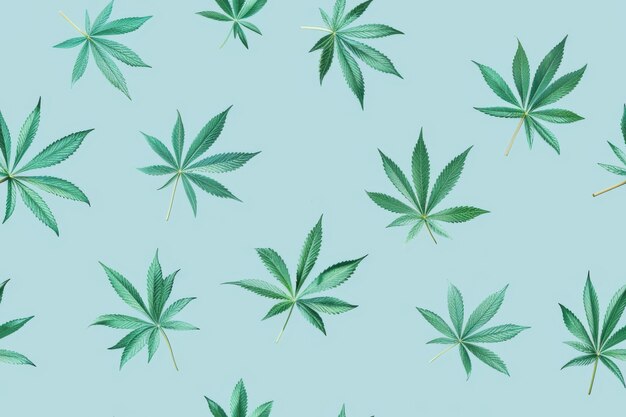 Pattern with weed leaves