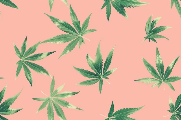 Pattern with weed leaves