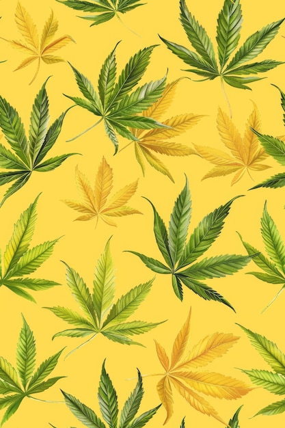 Free Photo pattern with weed leaves