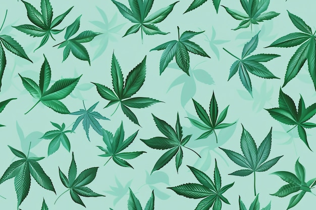 Free photo pattern with weed leaves