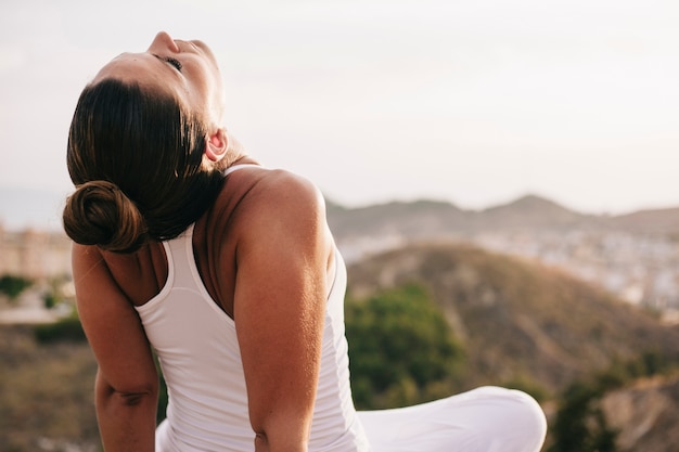 Free Photo peaceful woman outdoors