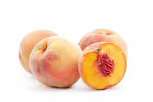 Free photo peach isolated on white background