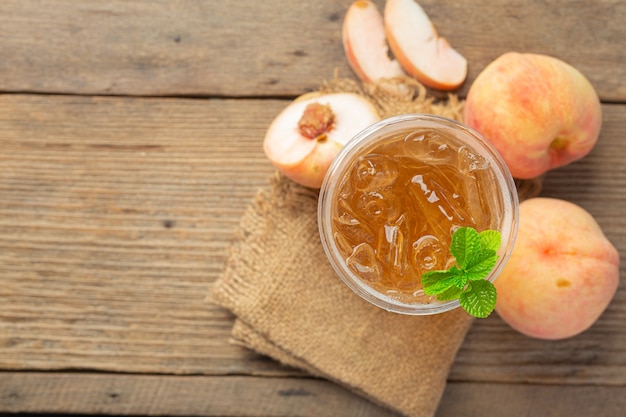 Free Photo peach tea peach food and beverage products food nutrition concept.