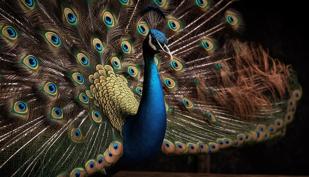 Peacock multi colored elegance on full display generated by AI