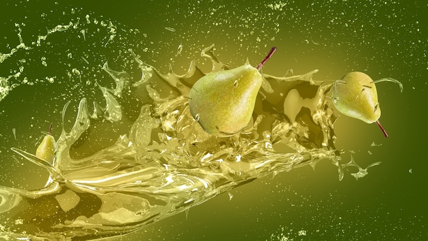 Free Photo pear juice splash background