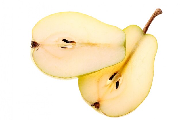 Free Photo pear slices on white background