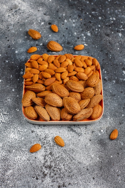 Free photo peeled organic almond nuts.