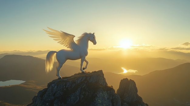 Free photo pegasus in dreamy scene