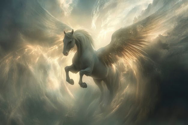 Free Photo pegasus in dreamy scene