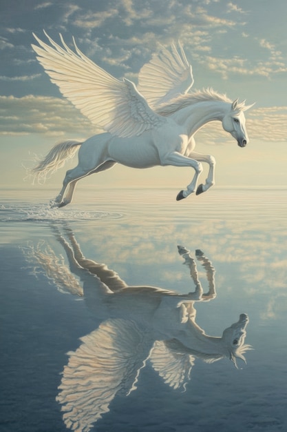 Free Photo pegasus in dreamy scene