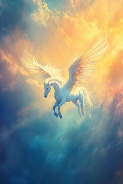 Pegasus in dreamy scene