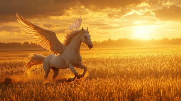 Pegasus in dreamy scene