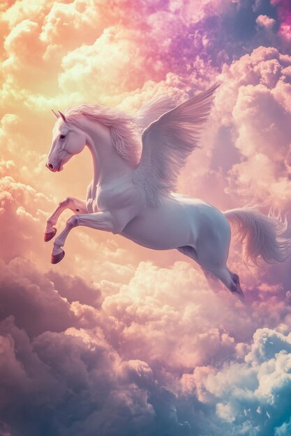 Free Photo pegasus in dreamy scene