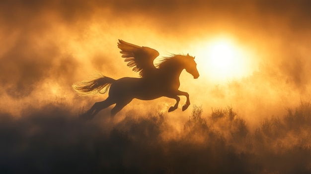 Free Photo pegasus in dreamy scene