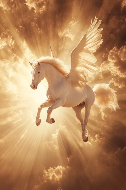 Pegasus in dreamy scene