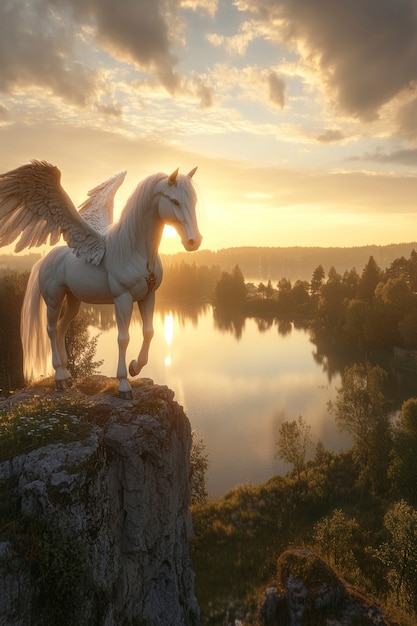 Pegasus in dreamy scene