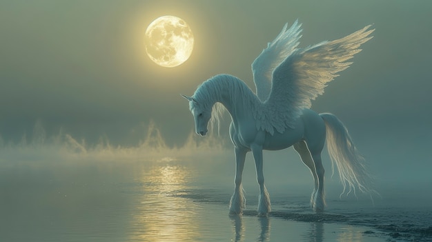 Pegasus in dreamy scene