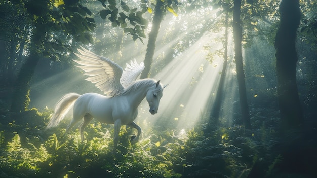 Pegasus in dreamy scene