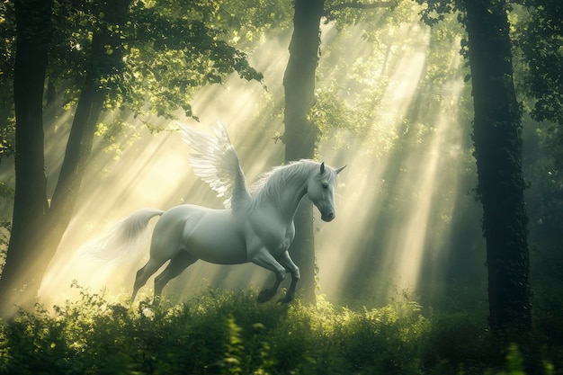 Free photo pegasus in dreamy scene