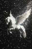 Free photo pegasus with beautiful wings in nature