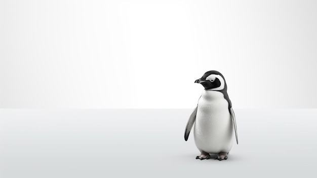 Free photo a penguin on a white background