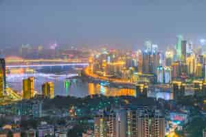 Free photo peninsula scenic sky architecture chongqing bridge