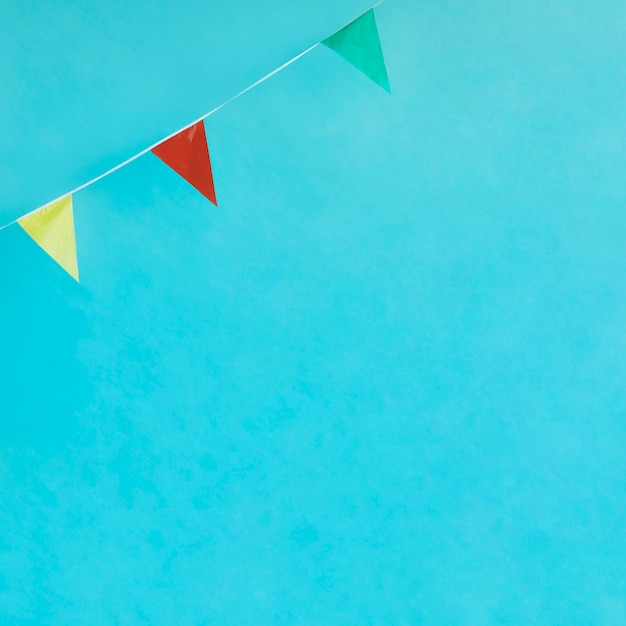 Pennants on turquoise background