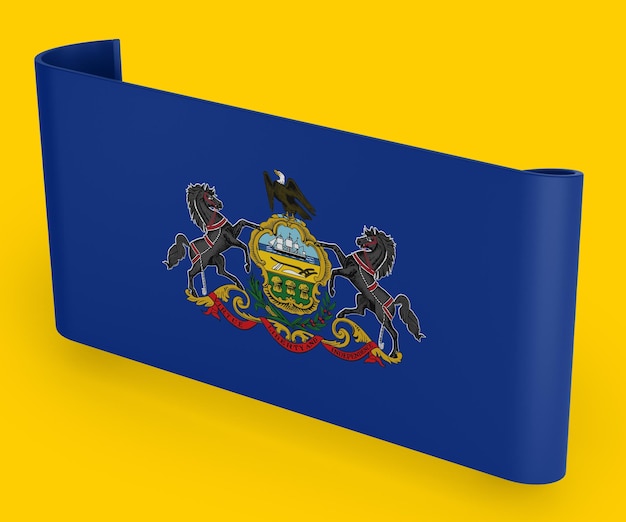 Pennsylvania Flag Ribbon Banner