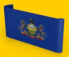 Free photo pennsylvania flag ribbon banner