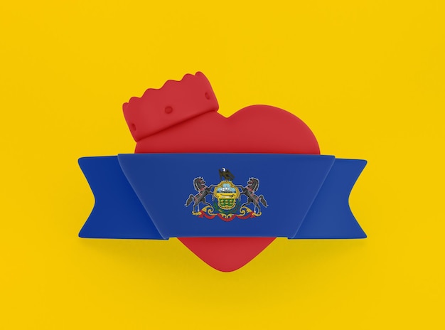 Free photo pennsylvania heart banner