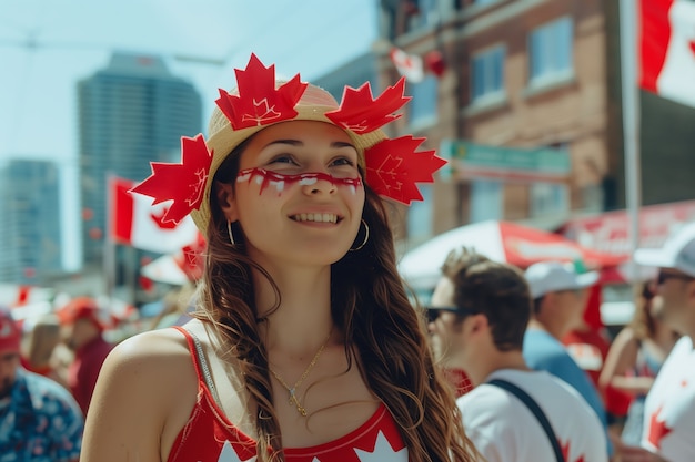 People celebrating canada day