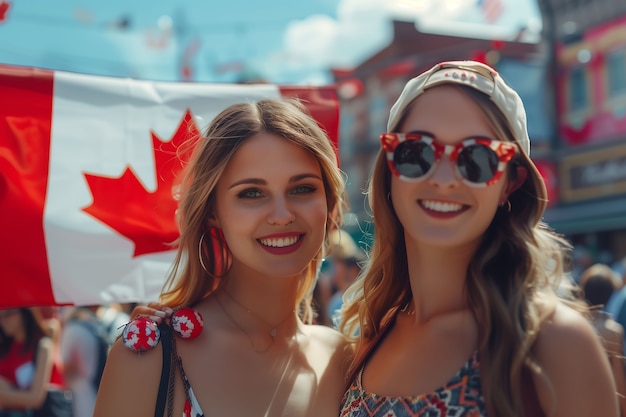 People celebrating canada day