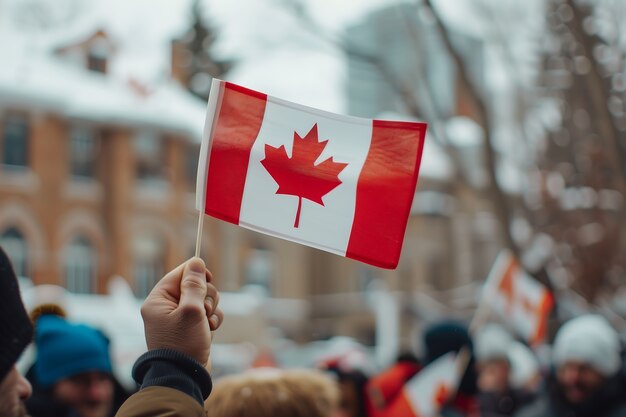 People celebrating canada day