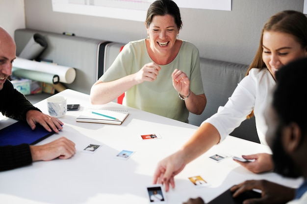 People choosing team member photos