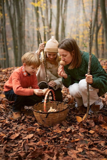 People collecting food from the forest