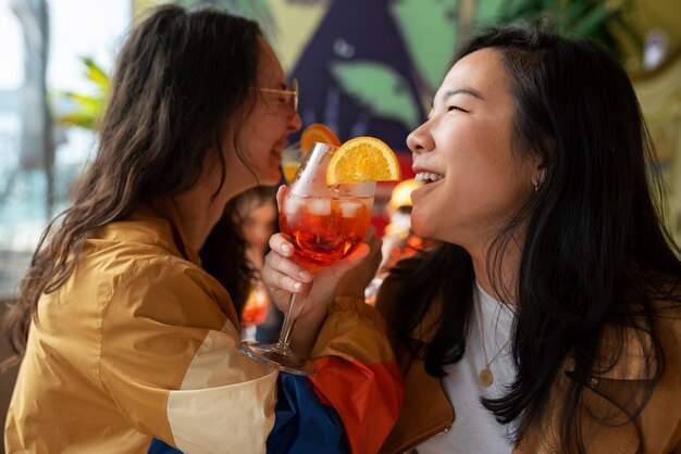 People drinking cocktails