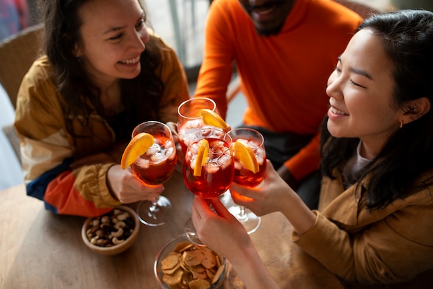 People drinking cocktails