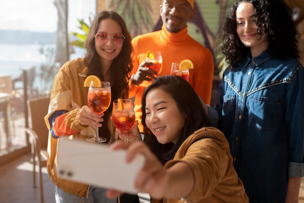 People drinking cocktails