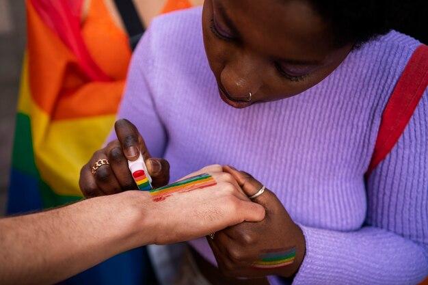 People enjoying the celebrations of the pride month