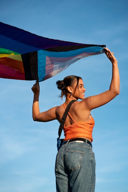 Free photo people enjoying the celebrations of the pride month