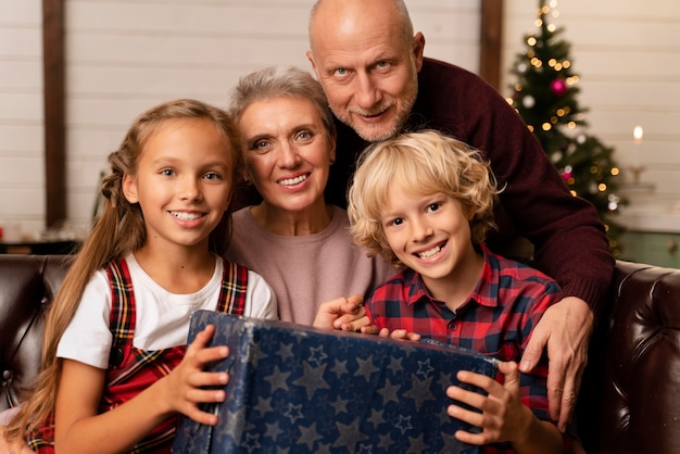 People enjoying a festive christmas dinner